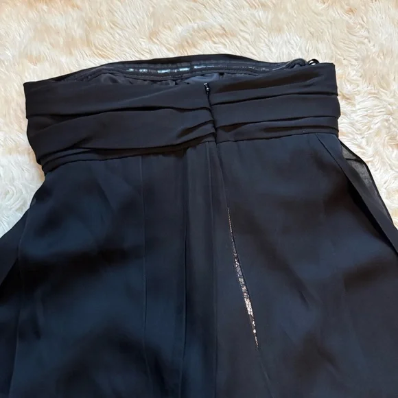 Oscar De La Renta Black Drape Strapless Silk Column Gown Dress - Size 00 - Picture 6 of 9